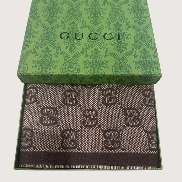 Authentic Gucci Brown & Blue Scarf - Picture 6 of 6